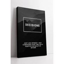 Mushen Studio Motivasyon Sözlü Decisions Temalı Minimal Kanvas Duvar Sanatı Modern Ilham Verici Dekor Kanvas Tablo