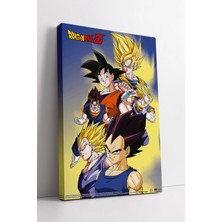 Mushen Studio Dragon Ball Z Goku Vegeta Anime  Süper Saiyan Karakter Temalı Renkli Duvar Dekoru Kanvas Tablo Duvar
