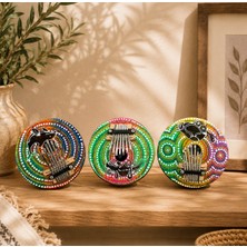 Coconat Kalimba Batikli Mini Kalimba Renkli El Yapımı Kalimba 14 cm