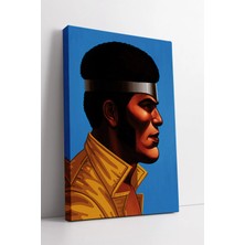 Mushen Studio Luke Cage Tarzı Güçlü Portre Illüstrasyon  Modern Erkek Profil Duvar Dekoru Kanvas Tablo Duvar Dekor