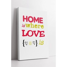 Mushen Studio Home Sweet Home Yazılı Renkli Tipografi | Modern Ev Dekorasyonu Kanvas Duvar Tablosu Kanvas Tablo Du