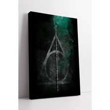 Mushen Studio Harry Potter Ölüm Yadigarları Asa Sembolü Karanlık Atmosfer Tasarım Modern Kanvas Duvar Dekoru Kanva