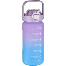Aesco 1500ML Motivasyon Matarası, Yenilenen Çift Renk, Pipetli ve Pipetsiz Kullanım