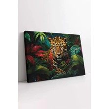Mushen Studio Leopar , Vahşi Yaşam Tablo, Yeşil Orman Kanvas, Premium Kalite, Modern Tablo, Lüks Tablo Kanvas Tabl