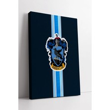 Mushen Studio Ravenclaw Arması Mavi Hogwarts Evi Temalı Şık Minimalist Büyü Dünyası Tasarım Kanvas Tablo Duvar Dek