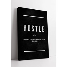 Mushen Studio Hustle Tanımı Yazılı Şık Minimal  Modern Ofis Çalışma Alanı Için Ilham Dekoru Kanvas Tablo Duvar Dek