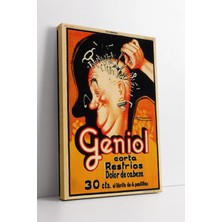 Mushen Studio Geniol Reklam Afişi Tarzı Retro Çizimli Eski Stil Renkli Vintage Dekoratif Kanvas Tablo Duvar Dekoru