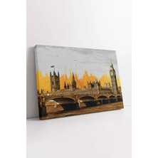 Mushen Studio Ingiltere , Londra Kanvas, Big Ben Tablo, Premium Kalite, Modern Tablo, Dekoratif Tablo Kanvas Tablo