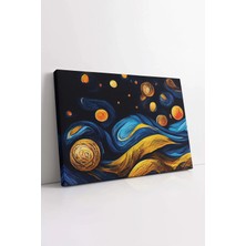 Mushen Studio Soyut Gökyüzü , Van Gogh Stili Kanvas, Mavi Gökyüzü Tablo, Uzay Kanvas, Dekoratif Tablo Kanvas Tablo