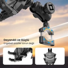 Nemere Gidon Bağlantılı Güneş ve Yağmur Korumalı 360° Derece Ayarlanabilir Motosiklet Bisiklet Tele