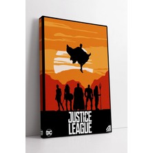 Mushen Studio Justice League Silüet Tasarımı Gün Batımı Konsepti  Minimal Modern Duvar Dekoru Kanvas Tablo Duvar D