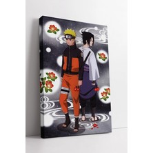 Mushen Studio Naruto ve Sasuke Ikili Sahne Temalı Anime Estetik Çizimli Modern Dekoratif Kanvas Tablo Duvar Dekoru