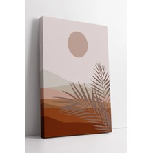 Mushen Studio Bej ve Toprak Tonlarında Palmiye Yapraklı  – Minimal Boho Tarz Manzara Duvar Dekoru Kanvas Tablo Duv
