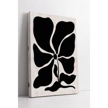 Mushen Studio Siyah Çiçek Desenli Minimal Boho  Modern Duvar Dekoru Şık Sanatsal Stil Kanvas Tablo Duvar Dekoru Sa