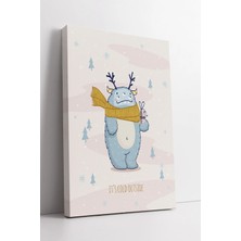 Mushen Studio Kışlık Şallı Sevimli Canavar It’s Cold Outside Yazılı Çocuk Odası  Dekoru Kanvas Tablo Duvar Dekoru