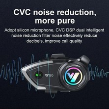 Vothoon Y80 Motosiklet Kask Kulaklık Intercom Işıklı Motorsiklet Interkom Midastech