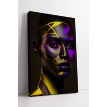 Mushen Studio Afrikalı Kadın Portresi Soyut Yüz Desenli Renkli Modern Sanat Tarzı Dekoratif Kanvas Tablo Duvar Dek