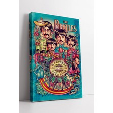 Mushen Studio Renkli Müzik Grubu Çizim  Psychedelic Sanat Tasarımı Retro Albüm Stil Dekor Kanvas Tablo Duvar Dekor