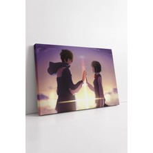 Mushen Studio Your Name Anime Aşk Sahnesi  Gün Batımı Romantik Duvar Dekorasyonu Modern Ev Tasarımı Kanvas Tablo D