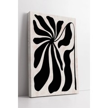 Mushen Studio Siyah Çiçek Figürlü Minimal Boho  Modern Duvar Dekoru Zarif Doğal Stil Kanvas Tablo Duvar Dekoru Sal