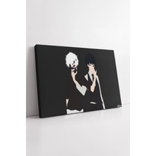 Mushen Studio Tokyo Ghoul Kaneki Beyaz Maskeli ve Siyah Form Anime Minimal Ikili Karakter Modern Kanvas Tablo Duva