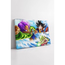 Mushen Studio Dragon Ball Kid Goku Kid Trunks ve Broly Dinamik Anime Çizimi Enerjik Renkli Dekoratif Kanvas Tablo