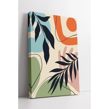 Mushen Studio Renkli Soyut Yaprak Desenli Modern Boho Tarzında Pastel Dokulu Dekoratif Sanatsal Kanvas Tablo Duvar