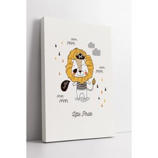 Mushen Studio Korsan Aslan Little Pirate Temalı Çocuk Odası  Dekoratif Modern Duvar Süsü Kanvas Tablo Duvar Dekoru