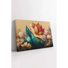 Mushen Studio Renkli Yapraklar Tablo, Dekoratif Çiçek Kanvas, Premium Kalite, Modern Tablo, Dekoratif Hd Baskı Kan