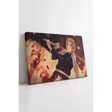 Mushen Studio Demon Slayer Rengoku Alev Nefesi Güçlü Kılıç Sahnesi Anime Dekoratif Sanat Kanvas Tablo Duvar Dekoru