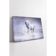 Mushen Studio Beyaz At Fantastik Su Efekti  Büyülü Atmosfer Işıltılı Sanat Modern Oda Dekorasyonu Kanvas Tablo Duv