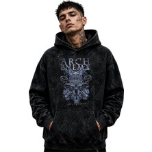 Sevbano Arch Enemy Rock Metal Müzik Grubu Baskılı Unisex Oversize Yıkamalı Premium Hoodie Sweatshirt