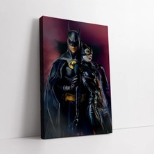 Mushen Studio Batman ve Kedi Kadın Kanvas Tablo Duvar Dekoru Salon Ofis Yatak Odası