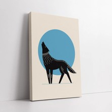 Mushen Studio Minimal Kurt Desenli Kanvas Tablo Duvar Dekoru Salon Ofis Yatak Odası