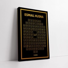 Mushen Studio Esma-Ül Hüsna Kanvas Tablo Duvar Dekoru Salon Ofis Yatak Odası