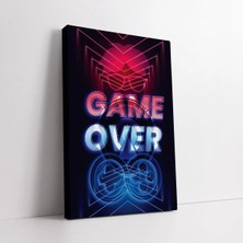 Mushen Studio Kırmızı Mavi Game Over Kanvas Tablo Duvar Dekoru Salon Ofis Yatak Odası