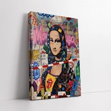 Mushen Studio Banksy Mona Lisa Graffiti Kanvas Tablo Duvar Dekoru Salon Ofis Yatak Odası