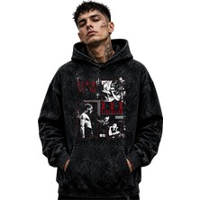 Sevbano x Tentacion Rapper Şarkıcı Baskılı Unisex Oversize Yıkamalı Premium Hoodie Sweatshirt