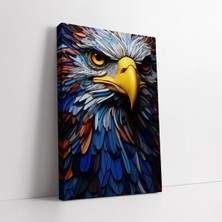 Mushen Studio Soyut Mozaik Desenli Kartal Portresi Sanatsal Kanvas Duvar Dekoru, Vitray Desenli Dekoratif Tablo Ka