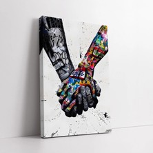 Mushen Studio Banksy Tutuşan Eller Graffiti Sevgiliye Hediye Kanvas Tablo Duvar Dekoru Salon Ofis Yatak Odası