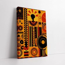 Mushen Studio Afrikalı Kabile Sembolleri Dekoratif Kanvas Tablo Duvar Dekoru Salon Ofis Yatak Odası