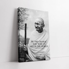 Mushen Studio Mahatma Gandhi Motivasyonel Kanvas Tablo Duvar Dekoru Salon Ofis Yatak Odası