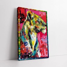 Mushen Studio Pop Art Aslan Graffiti Kanvas Tablo Duvar Dekoru Salon Ofis Yatak Odası