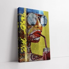 Mushen Studio Pop Art Gözlüklü Kadın Kanvas Tablo Duvar Dekoru Salon Ofis Yatak Odası