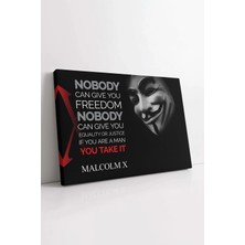 Mushen Studio Malcolm x Motivasyon Sözleri Vendetta Maskesi Dekoratif , Ofis Için Motivasyon Dekor Kanvas Tablo Du