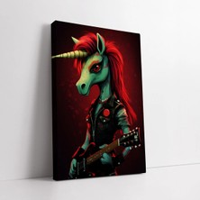 Mushen Studio Gitarist Unicorn Punk Rock , Müzik Odası Enstrüman Dekoratif Tablo, Lüks Kanvas Kanvas Tablo Duvar D