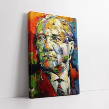 Mushen Studio Renkli Atatürk Soyut Kanvas Tablo Duvar Dekoru Salon Ofis Yatak Odası