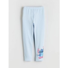 Lc Waikiki Yeni Sezon Beli Lastikli Stitch Baskılı Kız Çocuk Tayt