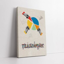 Mushen Studio Teamwork Yazılı Motivasyonel Kanvas Tablo Duvar Dekoru Salon Ofis Yatak Odası