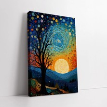 Mushen Studio Güneş ve Yıldızlar Vincent Van Gogh Temalı Sanatsal , Tasarım Dekor Tablo, Hd Baskı Kanvas Tablo Duv